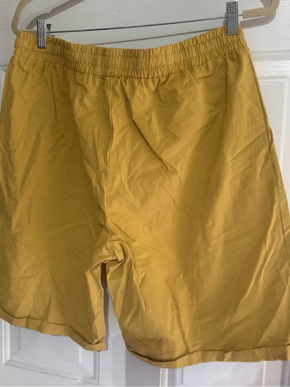 Men's Casual Drawstring Shorts - Mustard Yellow
